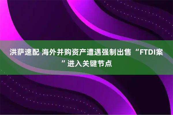 洪萨速配 海外并购资产遭遇强制出售 “FTDI案”进入关键节点